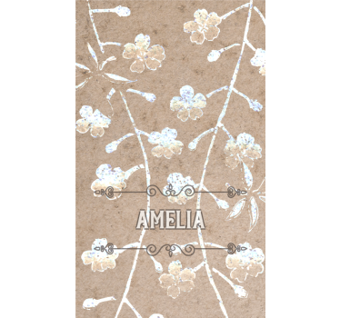Store enrouleur chambre couple motif floral beige avec nom - TenStickers