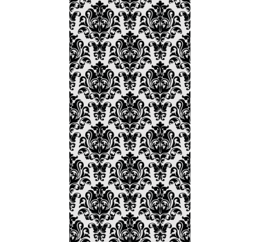 Store enrouleur classique motif floral noir et blanc - TenStickers
