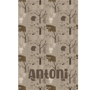 Store enrouleur chambre enfant thème des animaux de la forêt - TenStickers
