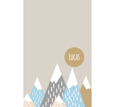 Store enrouleur scandinave montagnes nordiques avec nom - TenStickers