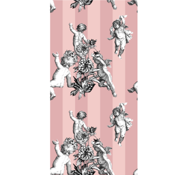 Store enrouleur classique chérubins avec des fleurs - TenStickers