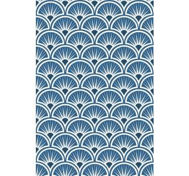 Store moderne Art Déco motif bleu et blanc - TenStickers