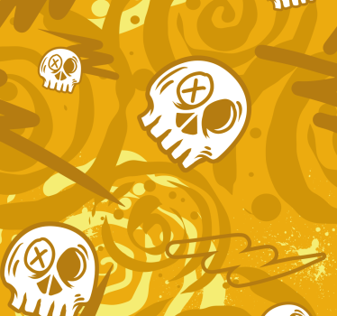 Store enrouleur ados jaune graffitis avec des crânes - TenStickers