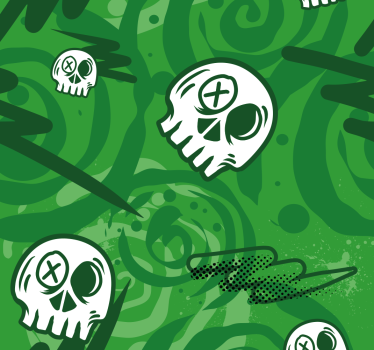 Store vert chambre ado graffiti avec crânes - TenStickers