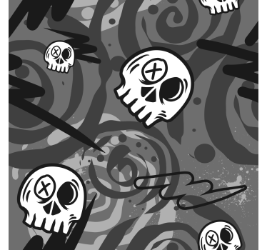 Store chambre ado graffiti avec crânes - TenStickers