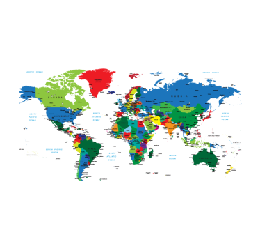 Store carte du monde cartographie politique - TenStickers
