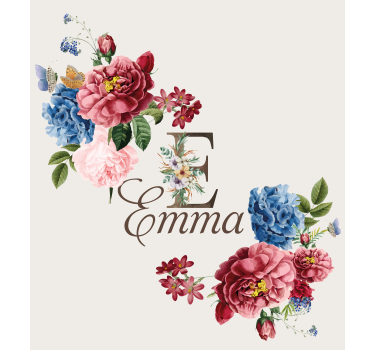 Store enrouleur personnalisé initiale florale - TenStickers