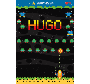 Store enrouleur geek écran d'arcade 8 bits avec prénom - TenStickers