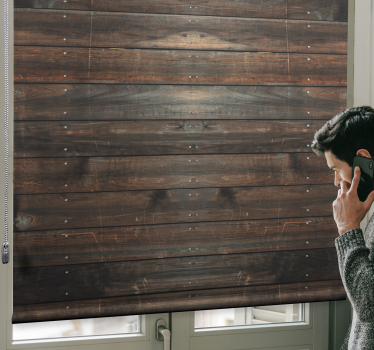 Store roulant rustique en bois brun foncé - TenStickers