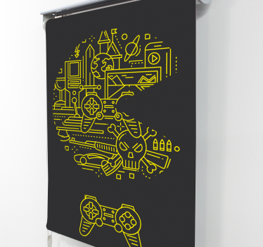 Store monstre Jeu de pac jaune - TenStickers