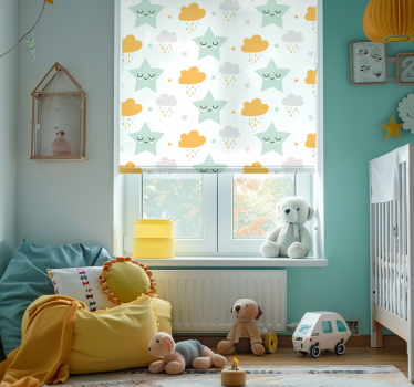 Store enrouleur chambre bébé motif de nuages endormis - TenStickers