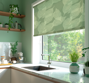 Store enrouleur vert motif de grandes feuilles - TenStickers