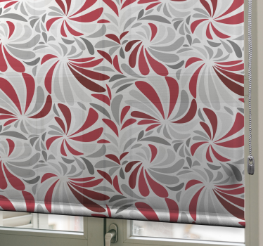 Store classique Fleurs grises et rouges - TenStickers