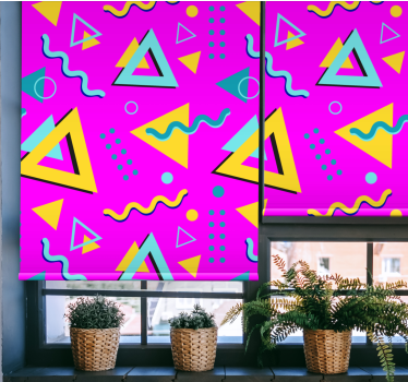 Store enrouleur vintage motif triangles rétro - TenStickers
