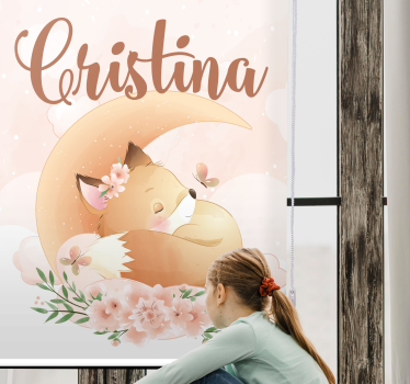 Store enrouleur chambre enfant renard dormant sur lune - TenStickers