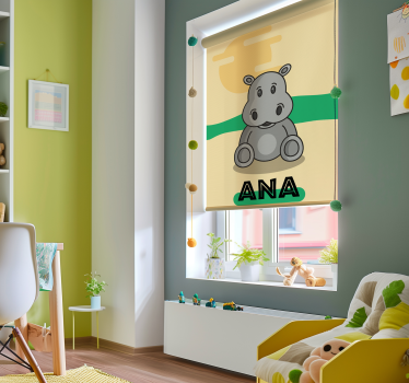 Store enrouleur animaux hippopotame personnalisable - TenStickers