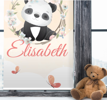 Store enrouleur chambre enfant bébé panda avec nom - TenStickers
