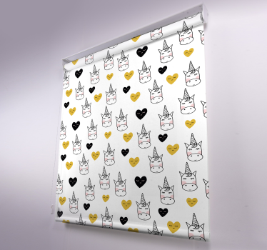 Store enrouleur animaux motif de coeur de licorne - TenStickers