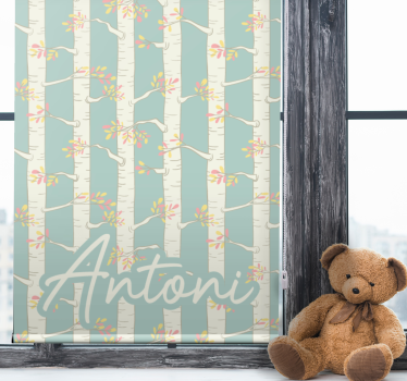 Store enrouleur arbre bouleaux avec nom - TenStickers