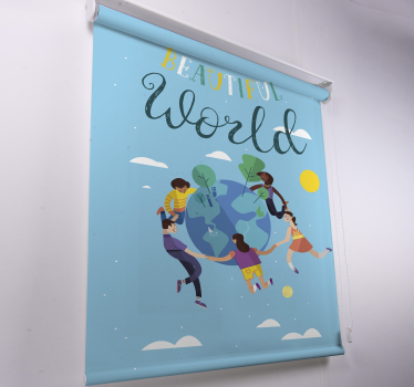 Store enrouleur carte du monde illustration harmonieuse - TenStickers