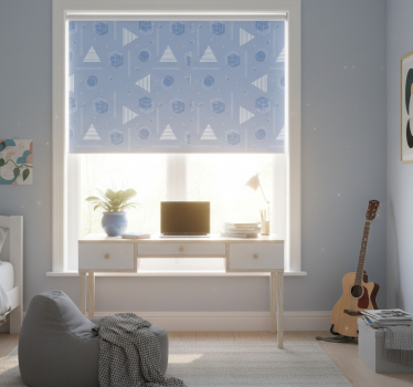 Store enrouleur chambre ado bleu géométrique - TenStickers