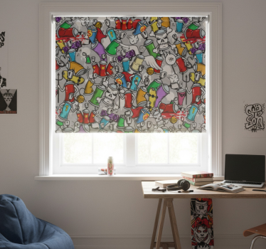 Store enrouleur chambre ado bombes de peinture colorées - TenStickers