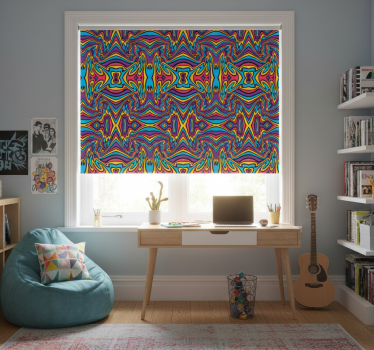 Store enrouleur chambre ado couleurs vives lignes stylées - TenStickers