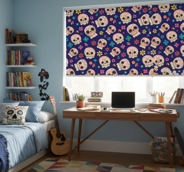 Store enrouleur chambre ado crânes mexicains - TenStickers