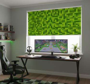 Store enrouleur chambre ado design gaming carré vert - TenStickers