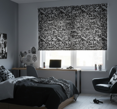 Store enrouleur chambre ado design tags graffiti - TenStickers
