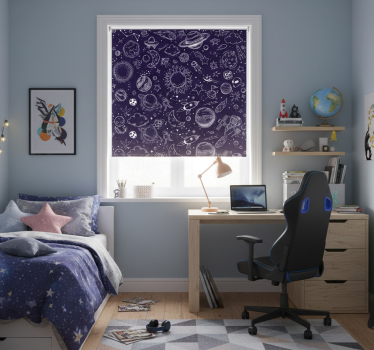 Store enrouleur chambre ado dessin planétaire - TenStickers