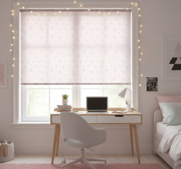 Store enrouleur chambre ado étoiles blanches fond rose - TenStickers