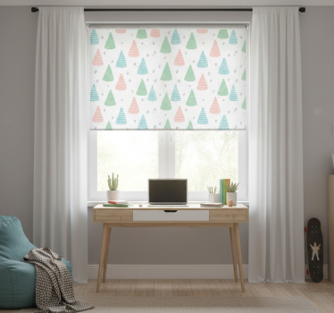Store enrouleur chambre ado étoiles grises et malles - TenStickers