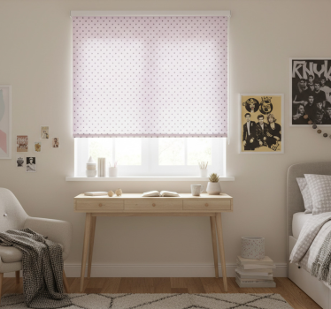 Store enrouleur chambre ado étoiles grises fond rose - TenStickers