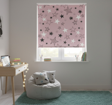 Store enrouleur chambre ado étoiles roses - TenStickers