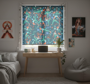 Store enrouleur chambre ado femme faisant du yoga - TenStickers