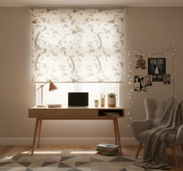 Store enrouleur chambre ado feuillage ancien éclectique - TenStickers