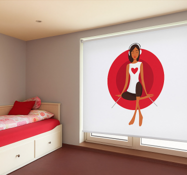 Store enrouleur chambre ado fille écoutant de la musique - TenStickers