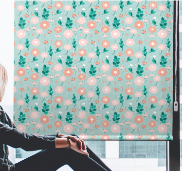 Store enrouleur chambre ado fleurs couleur pêche - TenStickers