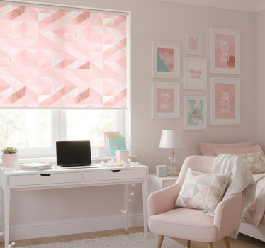 Store enrouleur chambre ado fond géométrique rose girly - TenStickers
