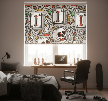 Store enrouleur chambre ado graffiti crâne - TenStickers