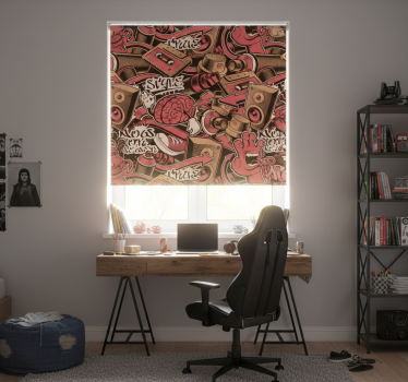 Store enrouleur chambre ado graffiti rouge - TenStickers