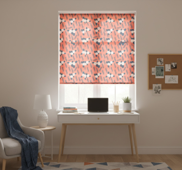 Store enrouleur chambre ado motif fleurs orange rose - TenStickers