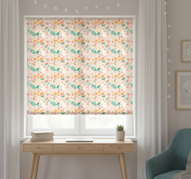 Store enrouleur chambre ado motif fleurs pastel délicat - TenStickers
