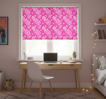 Store enrouleur chambre ado motif paisley rose intense - TenStickers