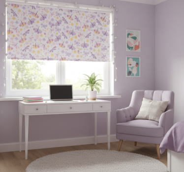 Store enrouleur chambre ado motif papillon violet - TenStickers