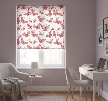 Store enrouleur chambre ado motif papillons rouges élégants - TenStickers