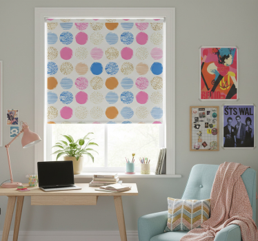 Store enrouleur chambre ado motif pois colorés - TenStickers