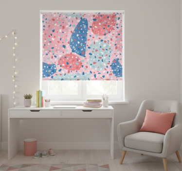 Store enrouleur chambre ado motif terrazzo rose - TenStickers