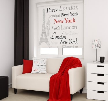 Store enrouleur chambre ado noms de grandes villes - TenStickers